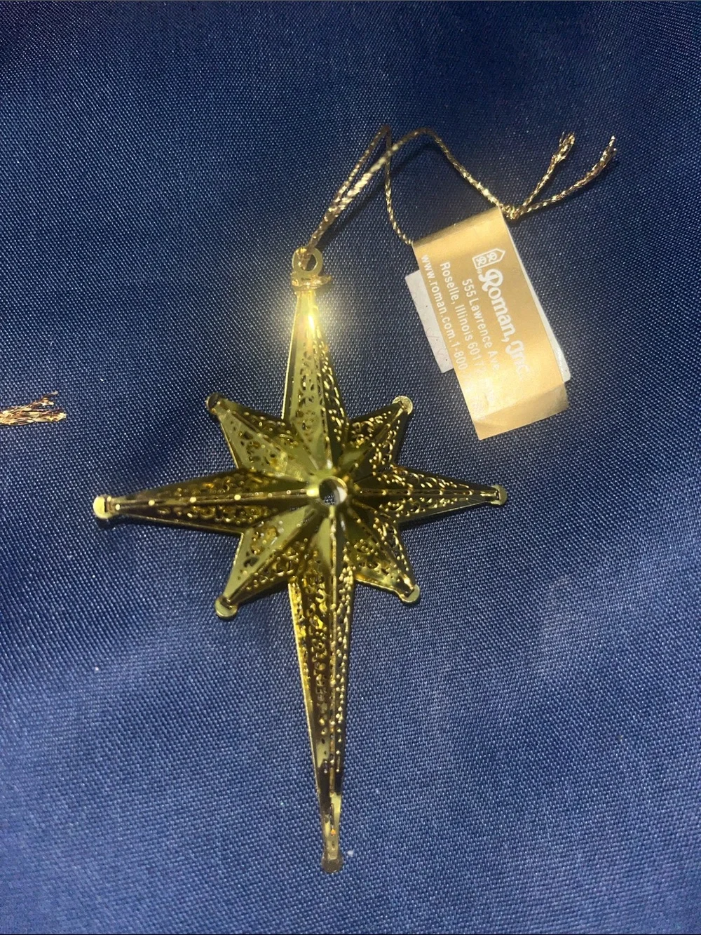 VTG Gold Star and Clear Angel Holiday Ornaments - Set of 2 Roman ,Inc 387